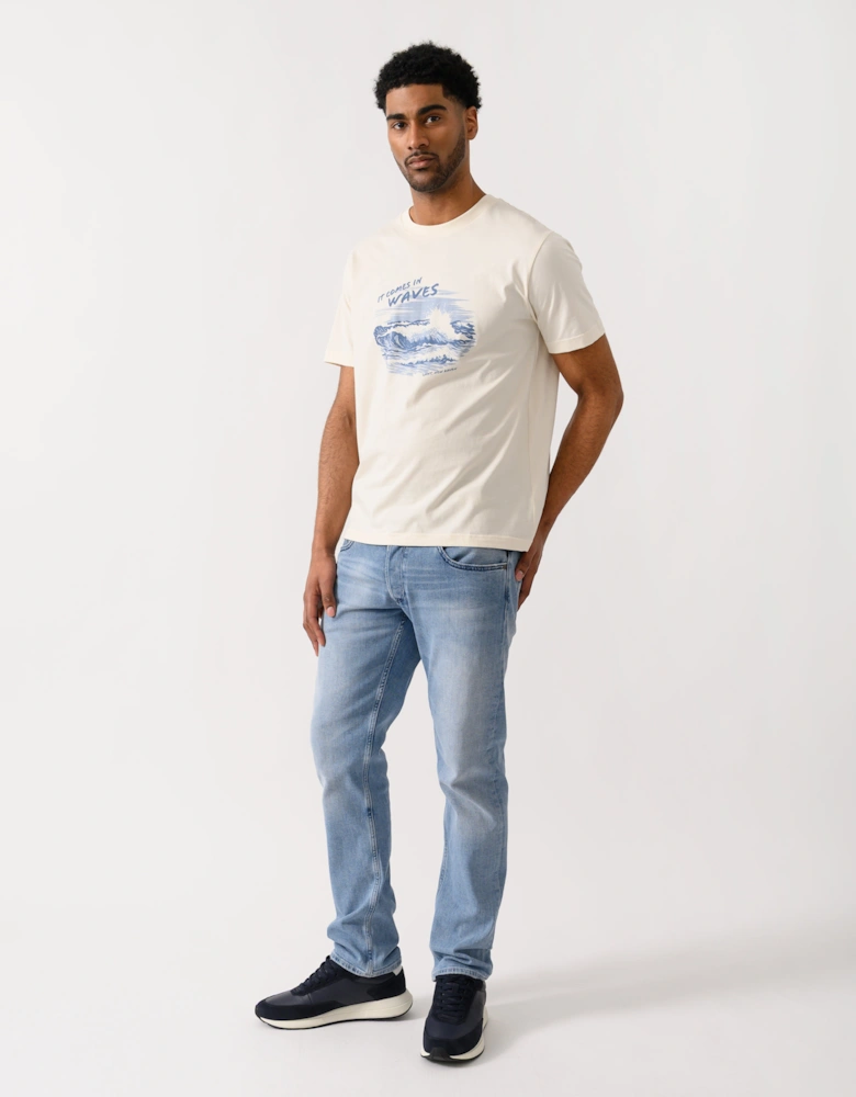 GANT Mens Graphic Short Sleeve T-Shirt - 130 Cream