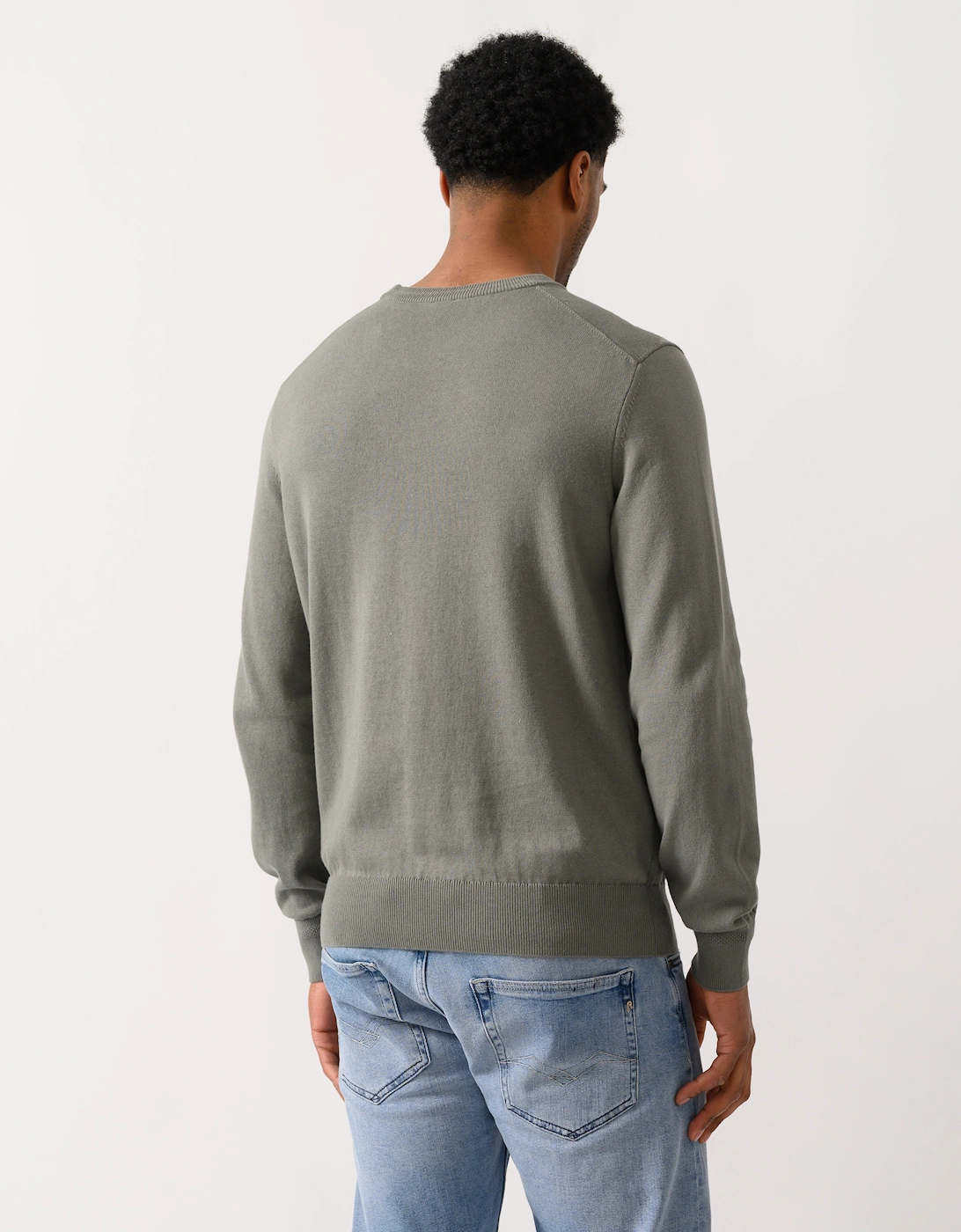 BOSS Orange Kanovano Mens Crew Neck Jumper - Open Grey 076