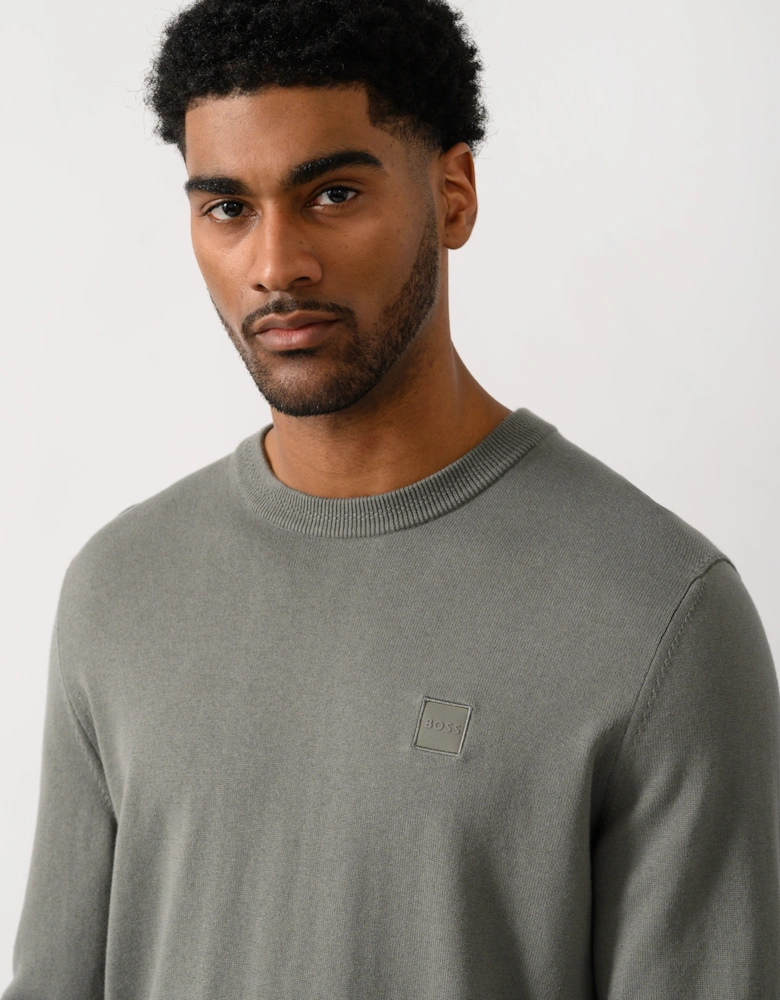 BOSS Orange Kanovano Mens Crew Neck Jumper - Open Grey 076