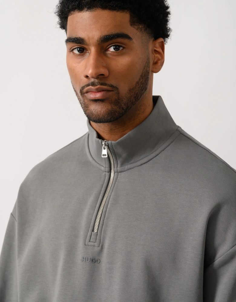HUGO Durty244 Mens 1/4 Zip Sweatshirt - Dark Grey 025