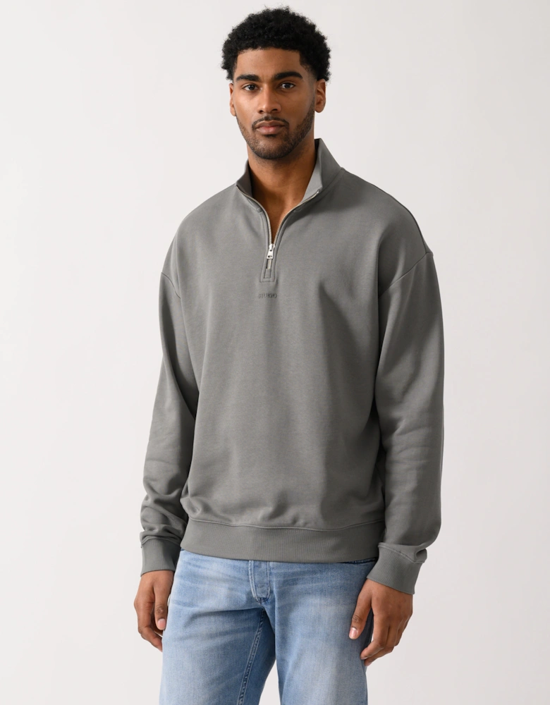 HUGO Durty244 Mens 1/4 Zip Sweatshirt - Dark Grey 025