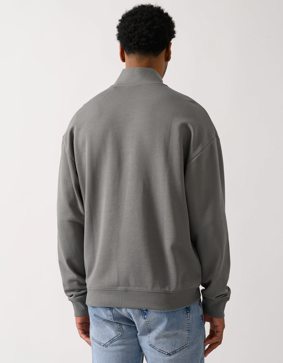 HUGO Durty244 Mens 1/4 Zip Sweatshirt - Dark Grey 025