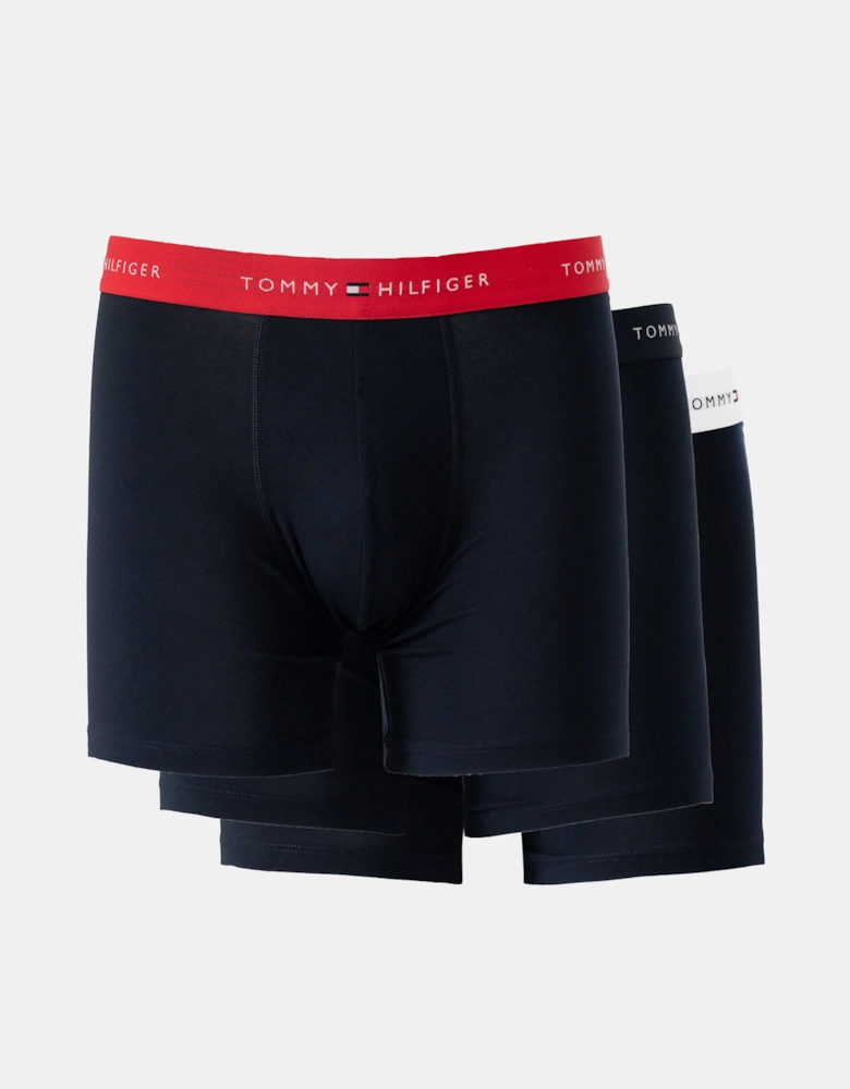 Tommy Hilfiger 3 Pack Mens Waistband Boxer Briefs - Primary Red/White/Desert Sky