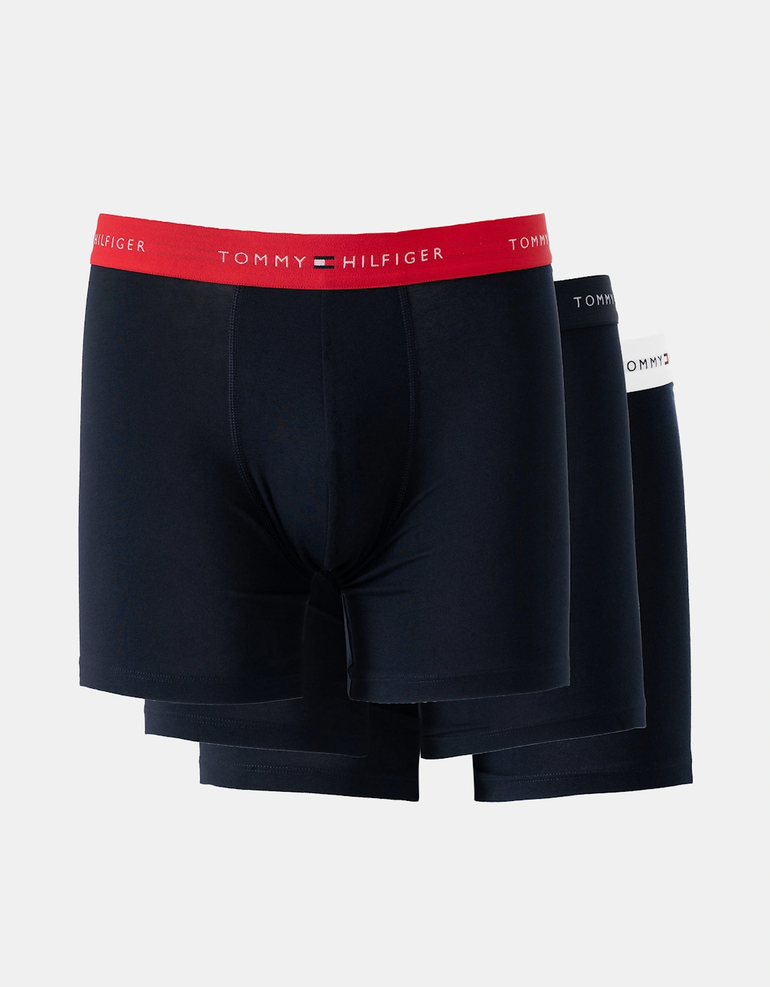 Tommy Hilfiger 3 Pack Mens Waistband Boxer Briefs - Primary Red/White/Desert Sky, 2 of 1