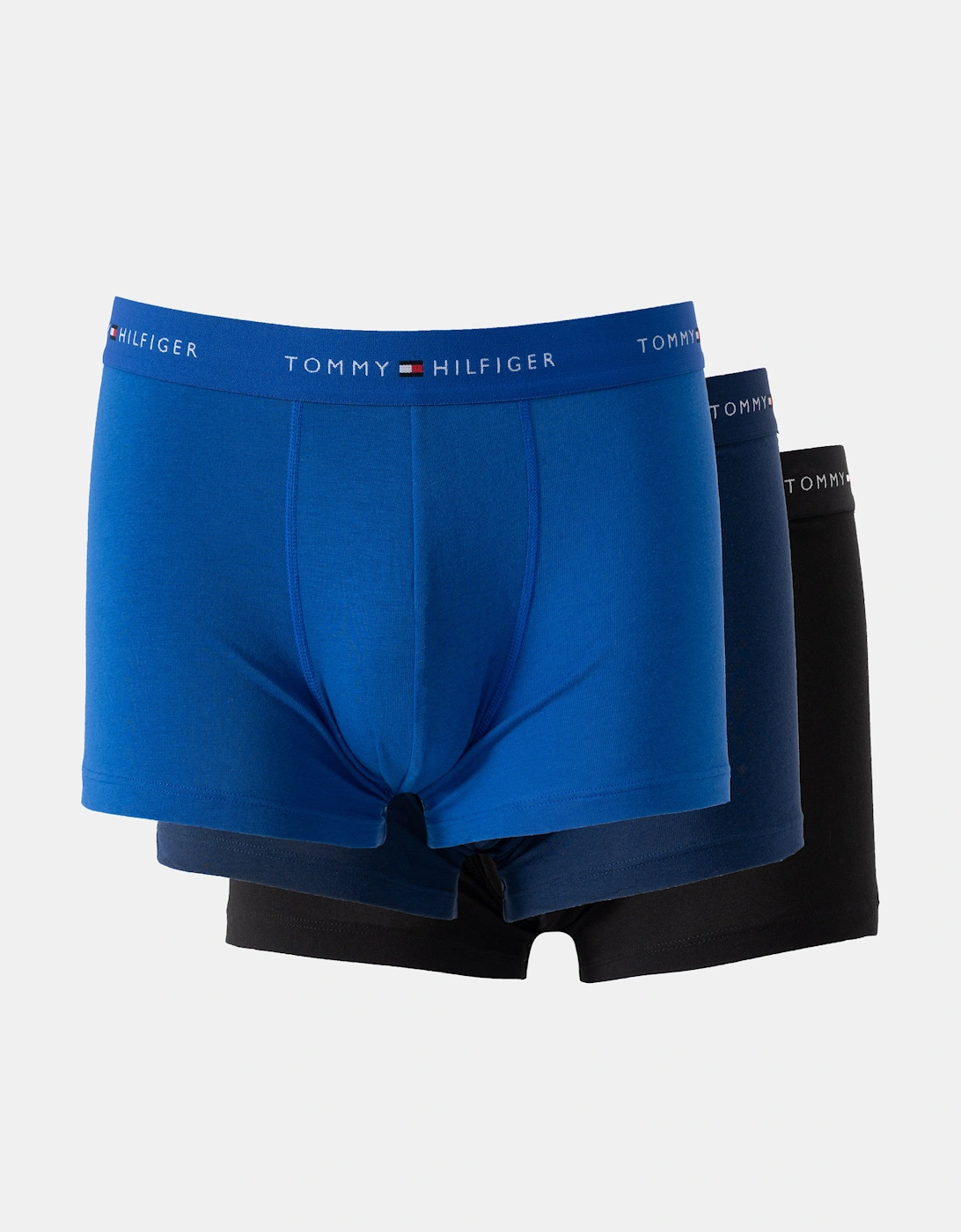 Tommy Hilfiger 3 Pack Dyed-to-Match Mens Trunks - Noble Blue/Prep Navy/Black