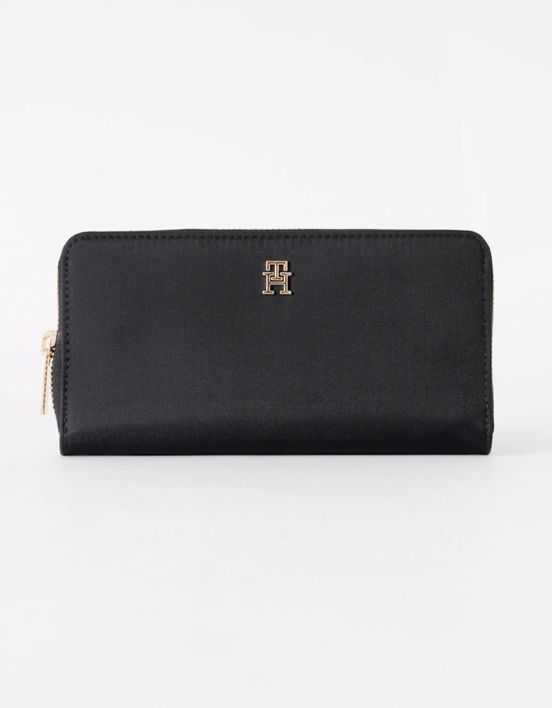 Tommy Hilfiger Popette Large Nylon Womens Zip Purse - Black