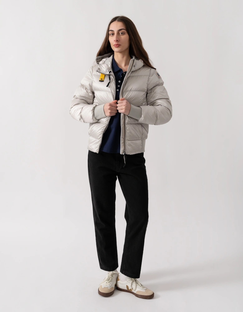 Parajumpers Mariah Womens Hooded Down Bomber - Silver-Grey 773