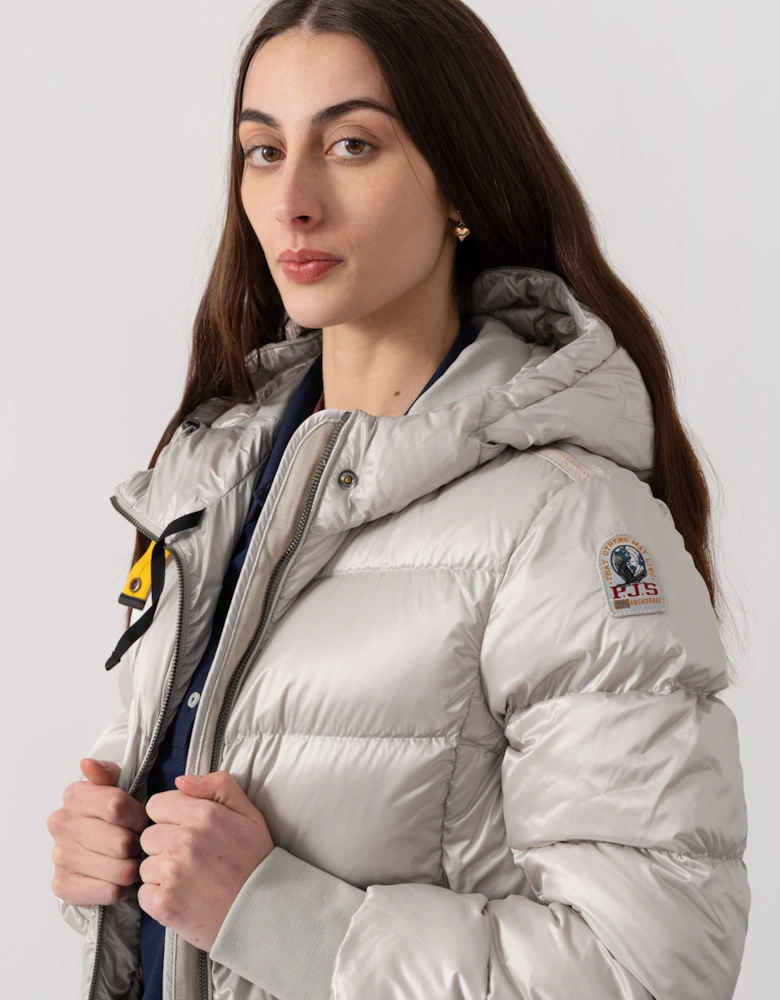 Parajumpers Mariah Womens Hooded Down Bomber - Silver-Grey 773