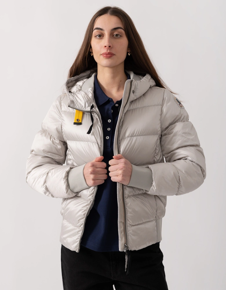 Parajumpers Mariah Womens Hooded Down Bomber - Silver-Grey 773