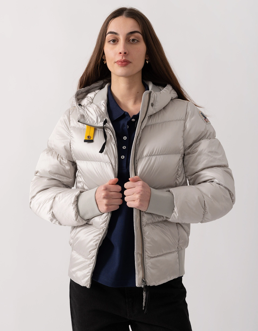 Parajumpers Mariah Womens Hooded Down Bomber - Silver-Grey 773