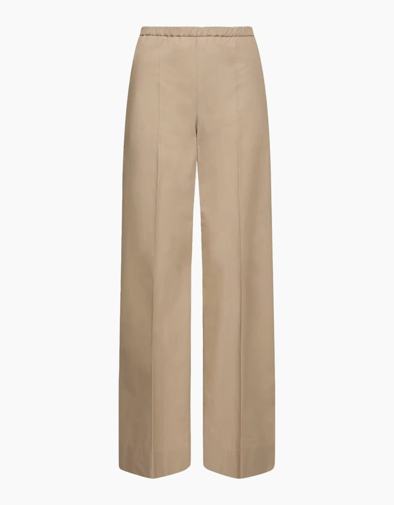 Womens Open Cuff Trousers Beige