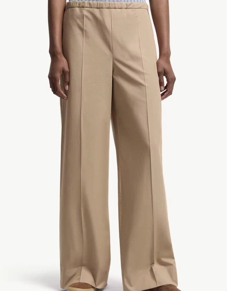Womens Open Cuff Trousers Beige