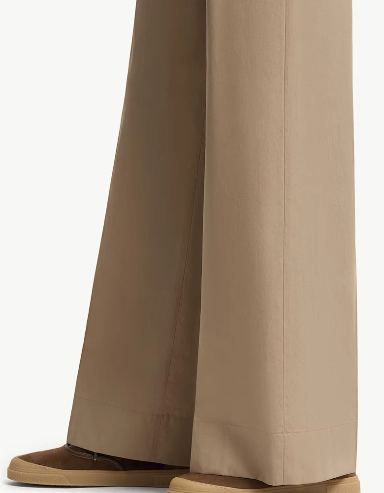 Womens Open Cuff Trousers Beige