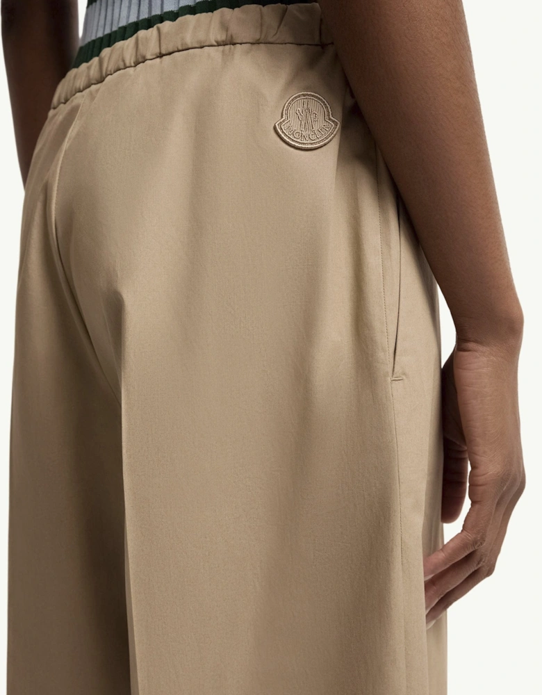 Womens Open Cuff Trousers Beige