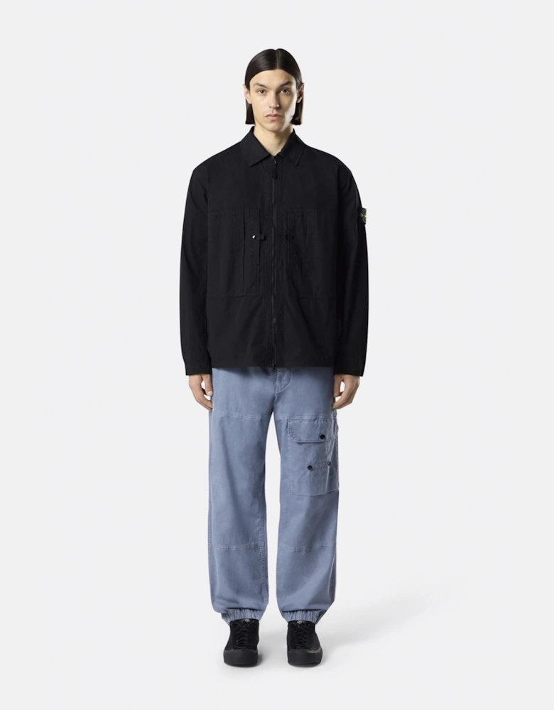 S0298 Zip Overshirt Black