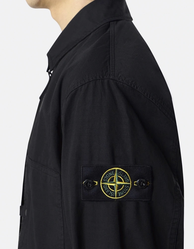 S0298 Zip Overshirt Black