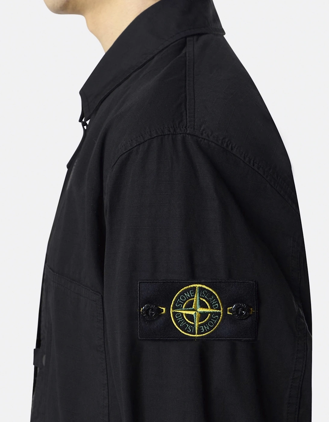 S0298 Zip Overshirt Black