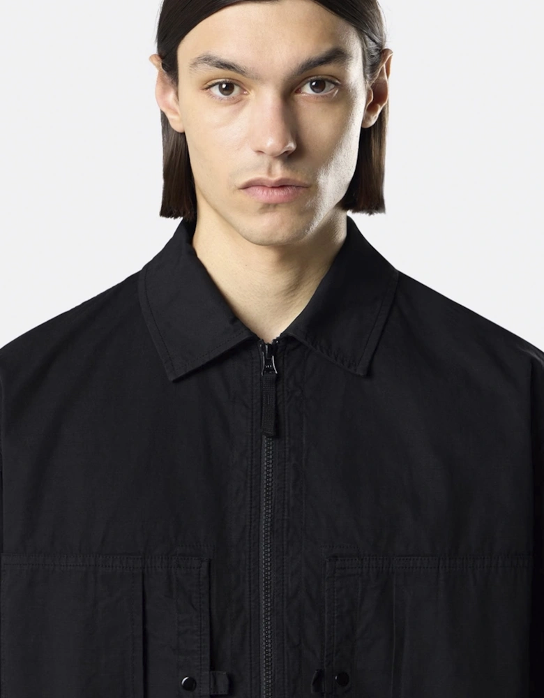 S0298 Zip Overshirt Black
