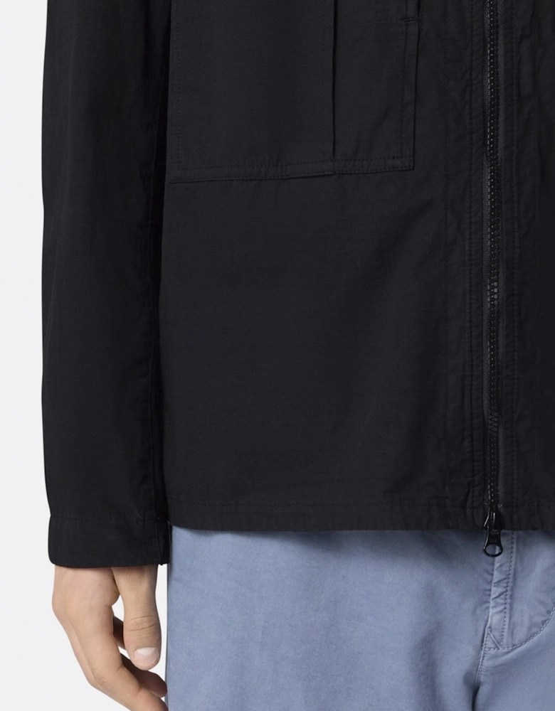 S0298 Zip Overshirt Black