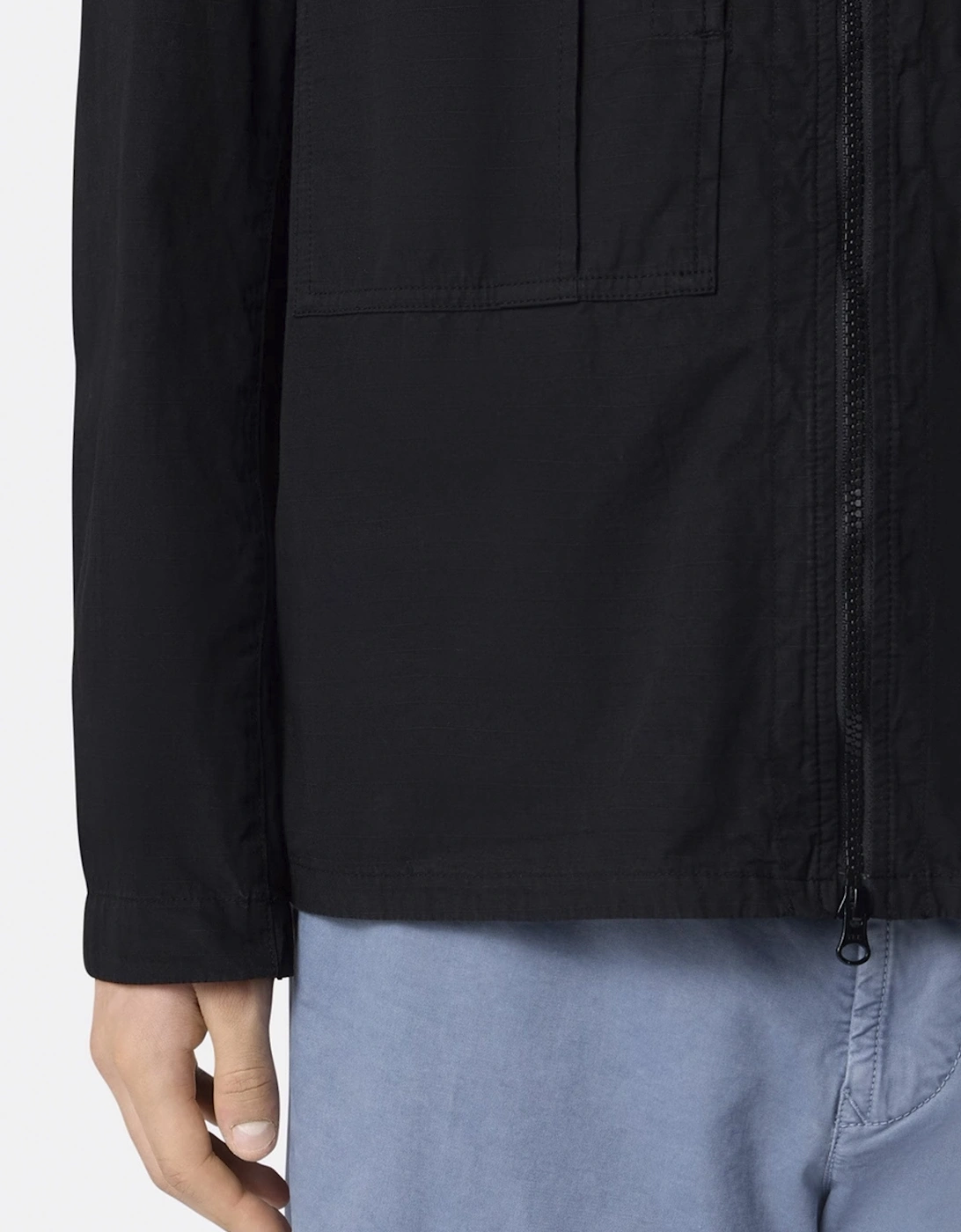 S0298 Zip Overshirt Black