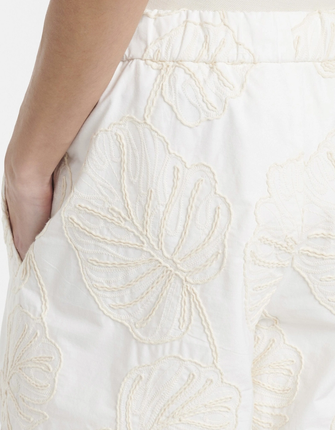 Womens Cotton Shorts Cream