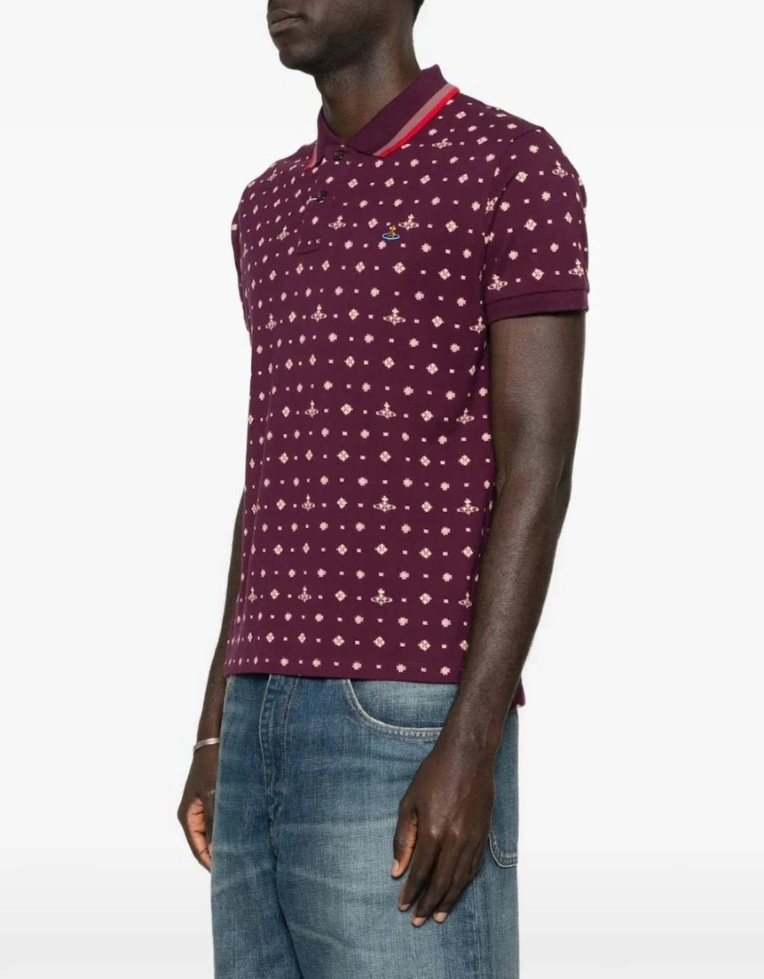 All Over Orb Polo Shirt Burgundy