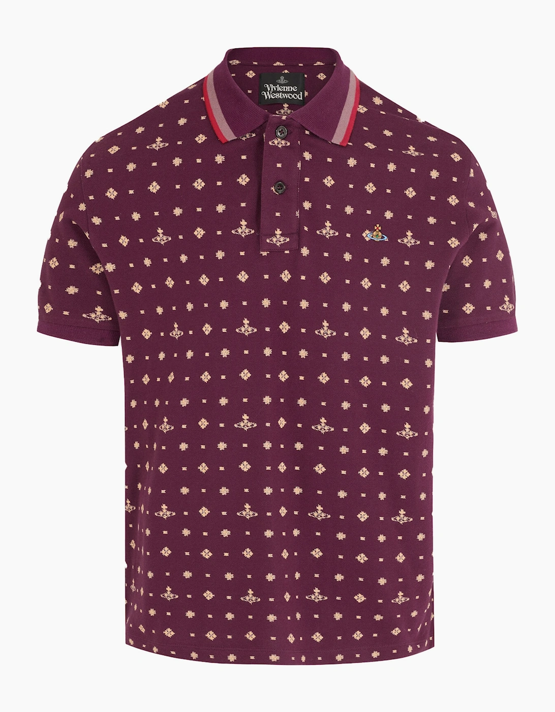 All Over Orb Polo Shirt Burgundy