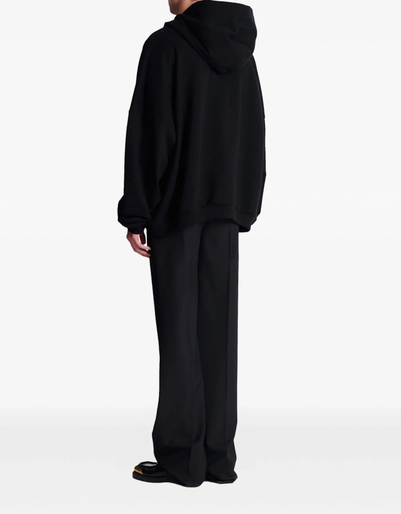 Crystal Embroidered Hoodie Black