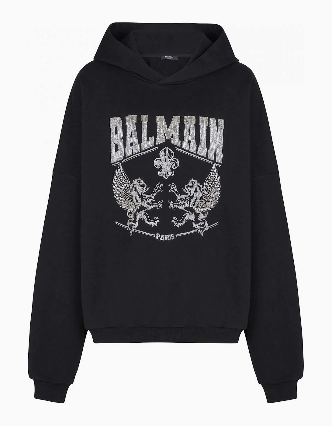 Crystal Embroidered Hoodie Black