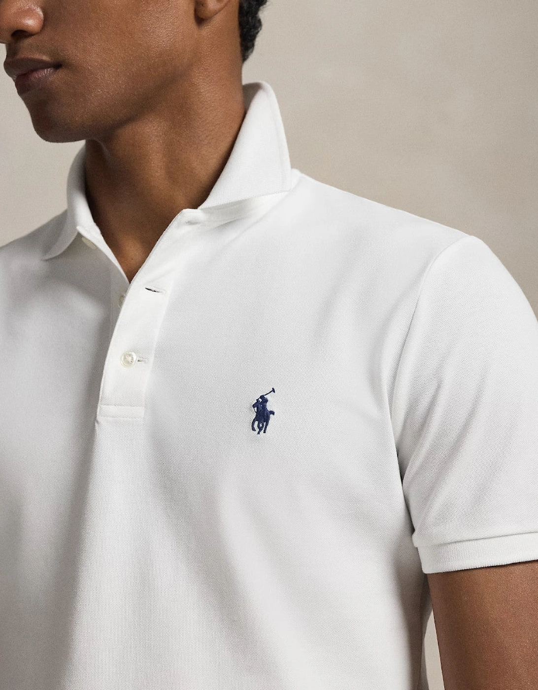 Polo Ralph Lauren Stretch Mesh Custom Slim Polo 002 White
