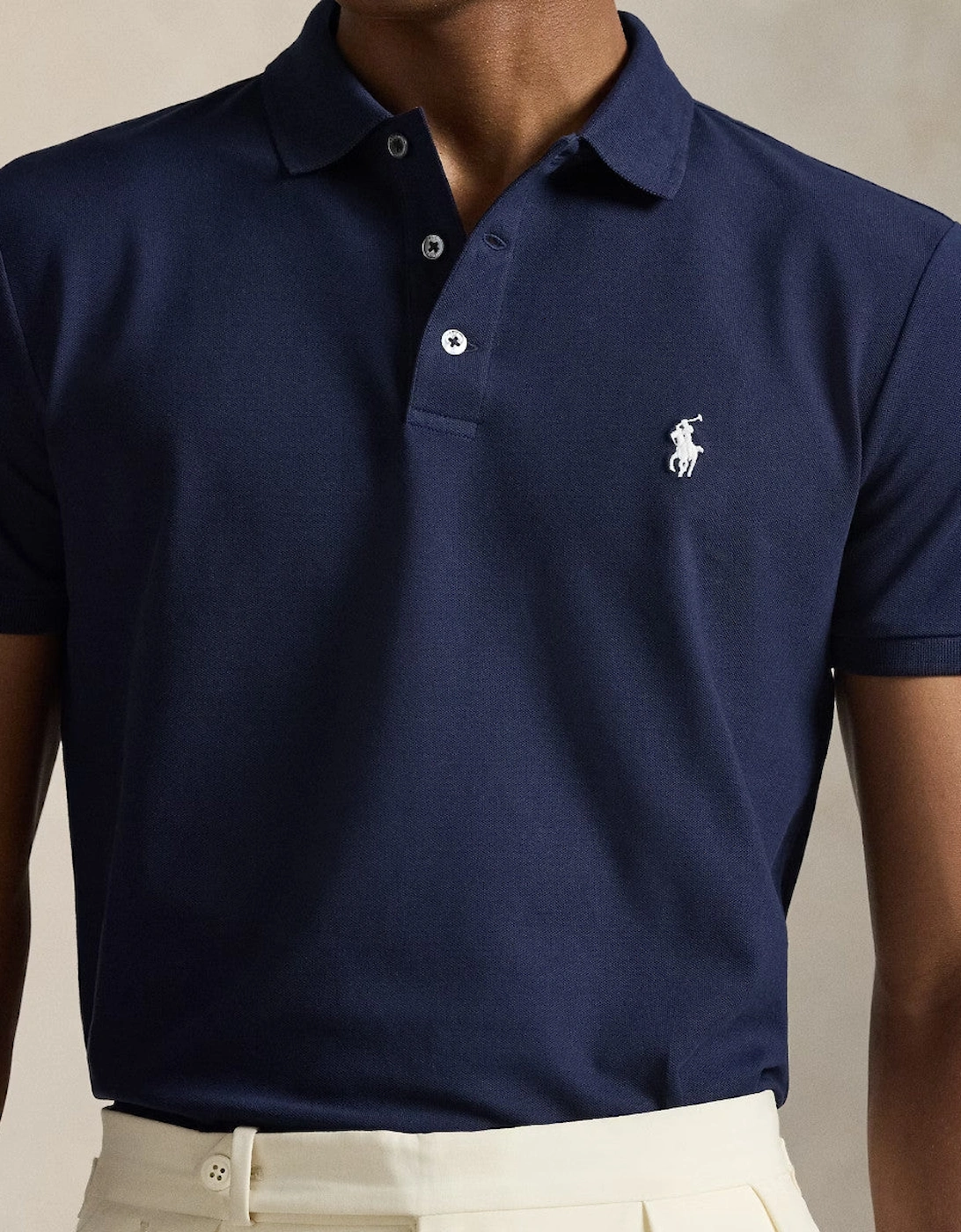 Polo Ralph Lauren Stretch Mesh Custom Slim Polo 038 refined Navy/Smoke