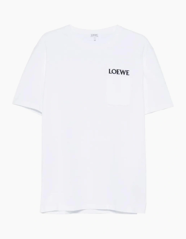 Loewe Pocket Embroidered Logo T-Shirt in White