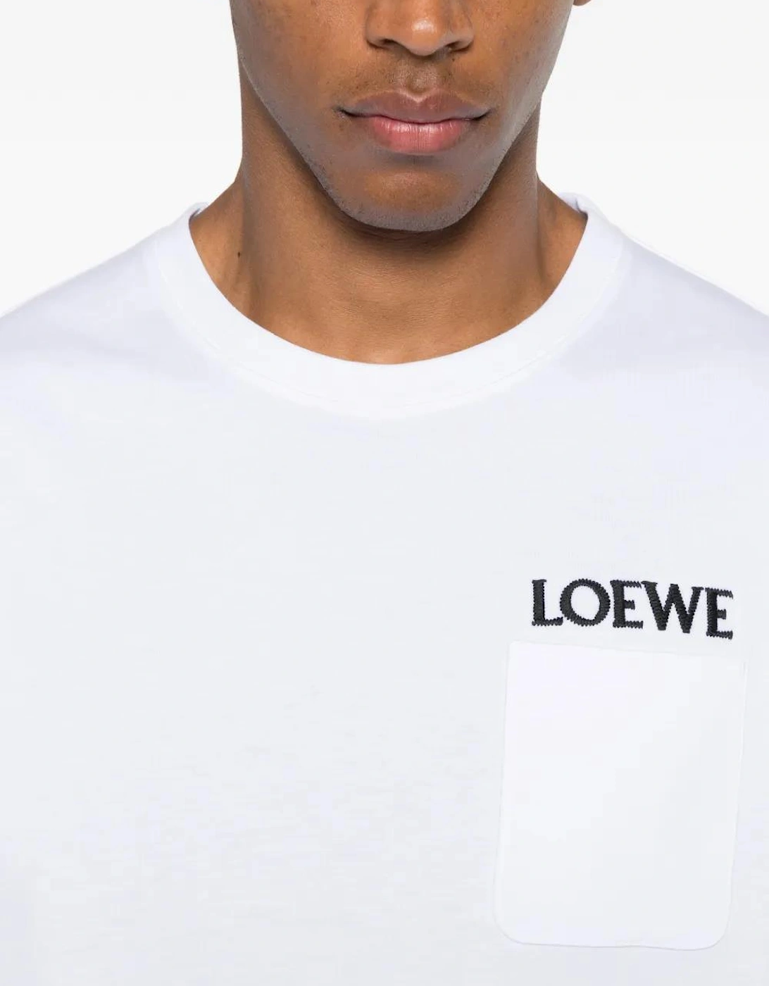 Loewe Pocket Embroidered Logo T-Shirt in White