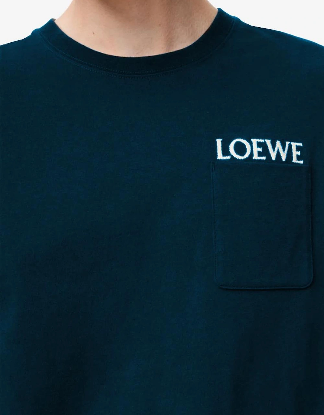 Loewe Pocket Embroidered Logo T-shirt in Navy