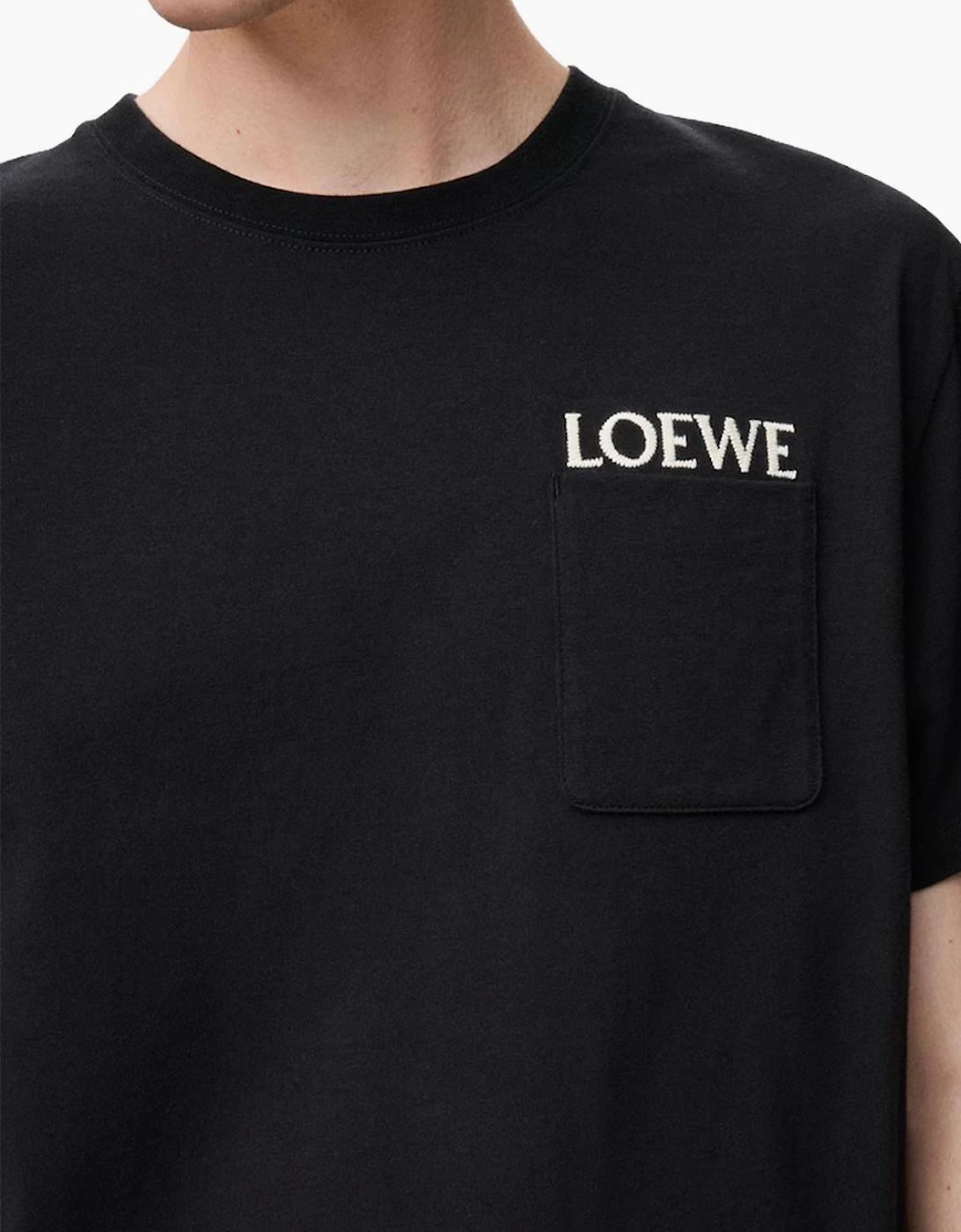 Loewe Pocket Embroidered Logo T-shirt in Black