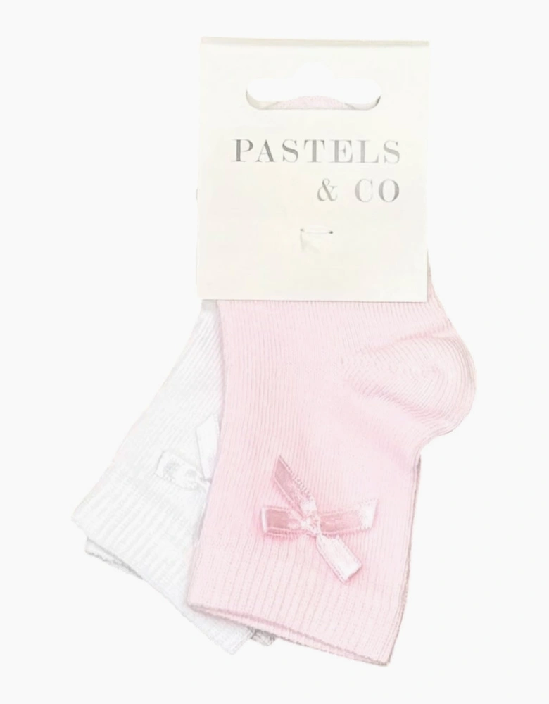 Girls Pale Pink 2 Pack Socks