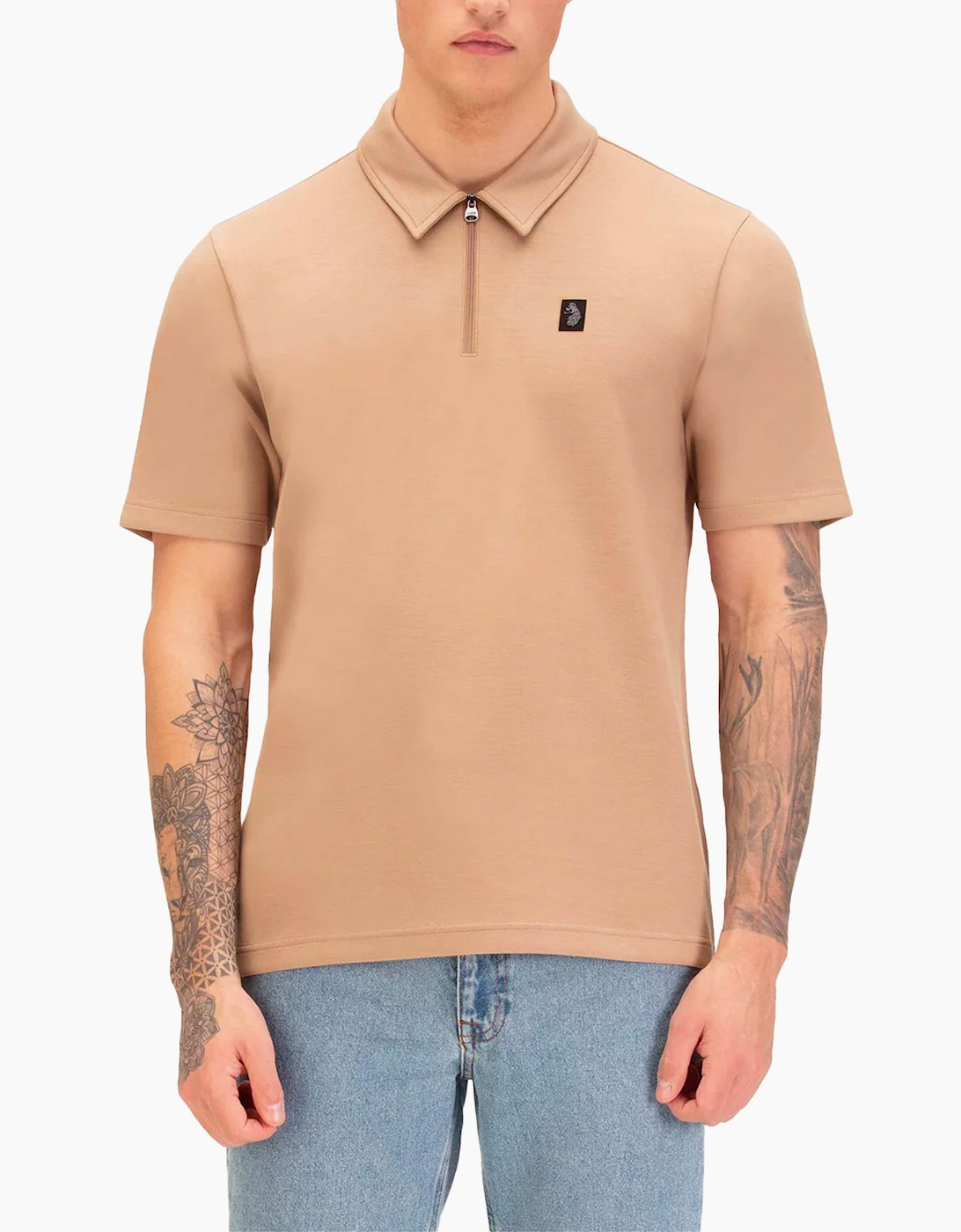 Luke 1977 Euphonic Modal zip polo FAWN
