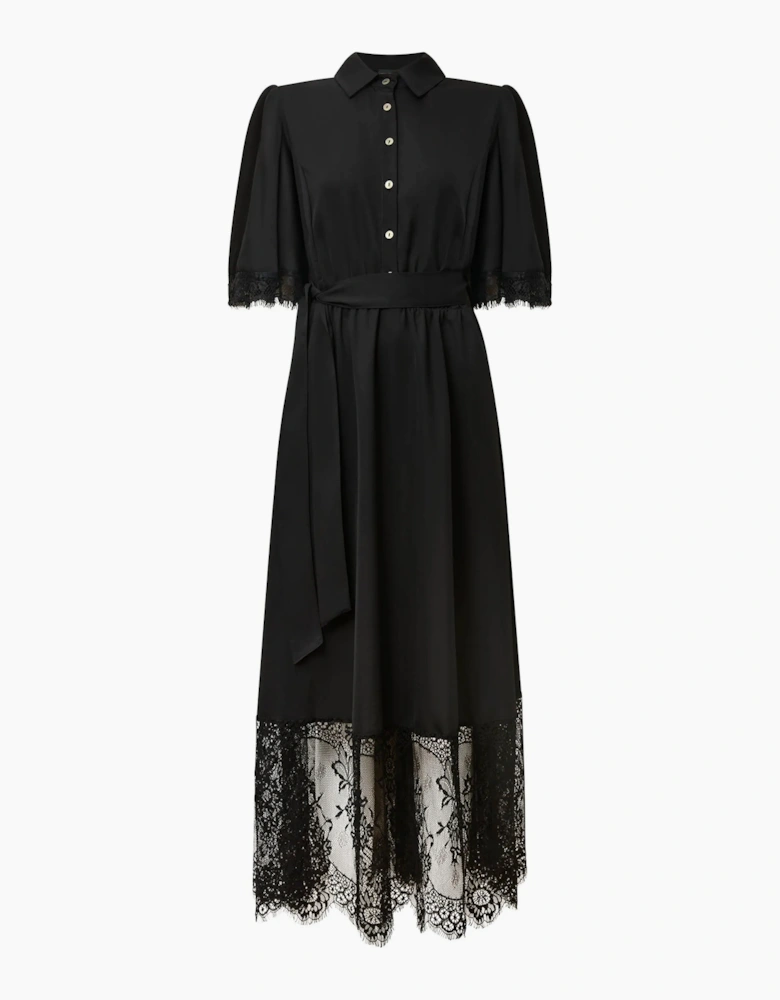Black Lace Hem Dress