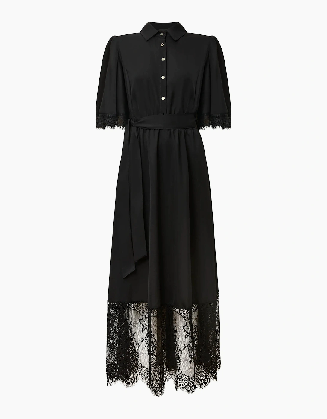 Black Lace Hem Dress