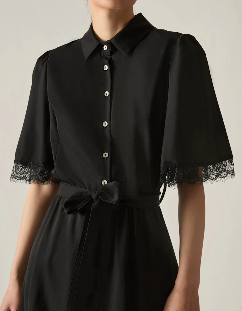 Black Lace Hem Dress