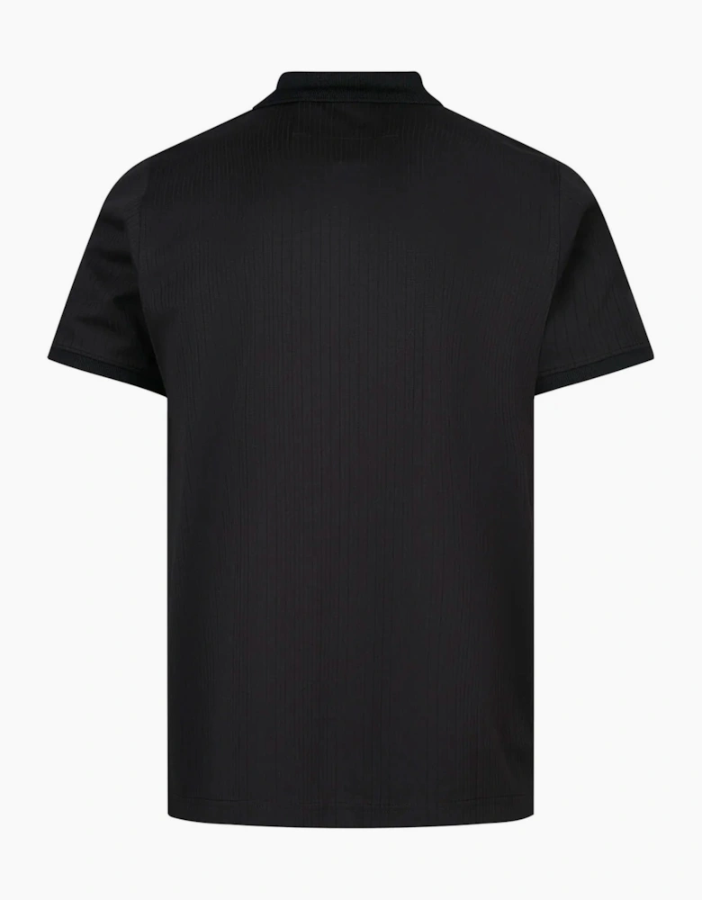 Luke 1977 Henry ribbed Short Sleeve polo shirt BLACK