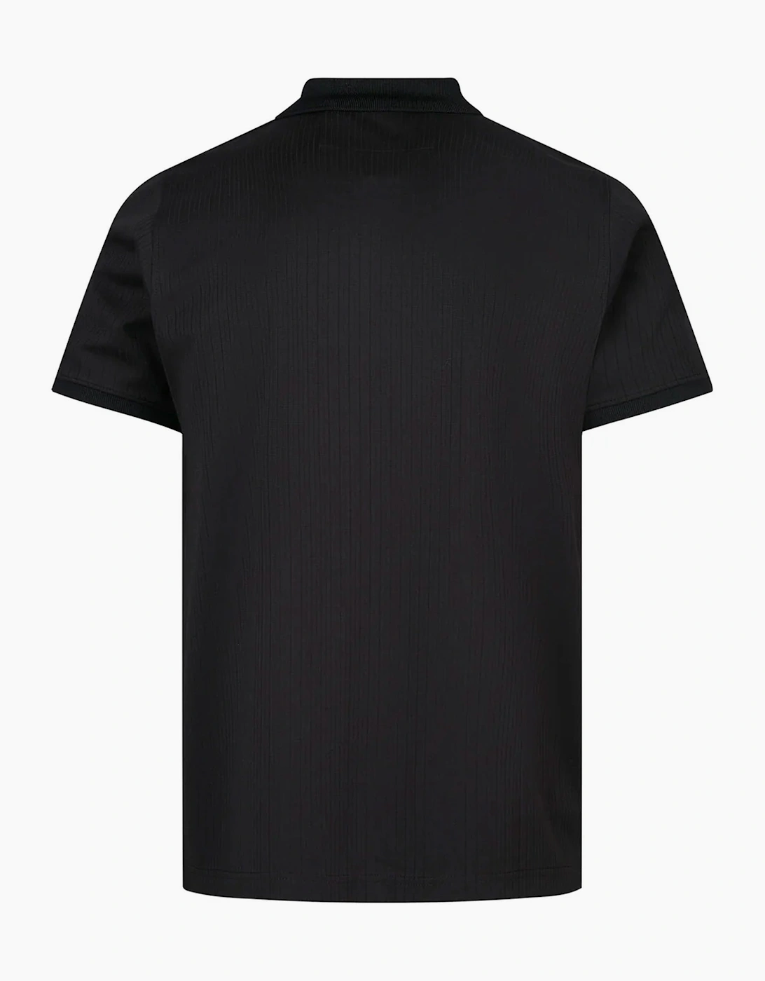 Luke 1977 Henry ribbed Short Sleeve polo shirt BLACK
