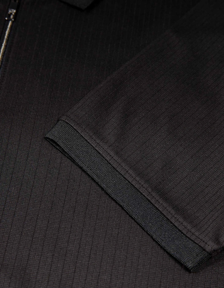 Luke 1977 Henry ribbed Short Sleeve polo shirt BLACK