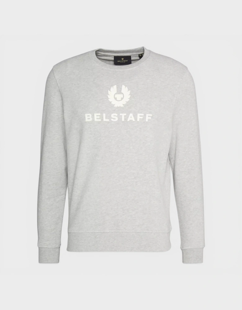 Signature Logo Crewneck Sweatshirt Grey White