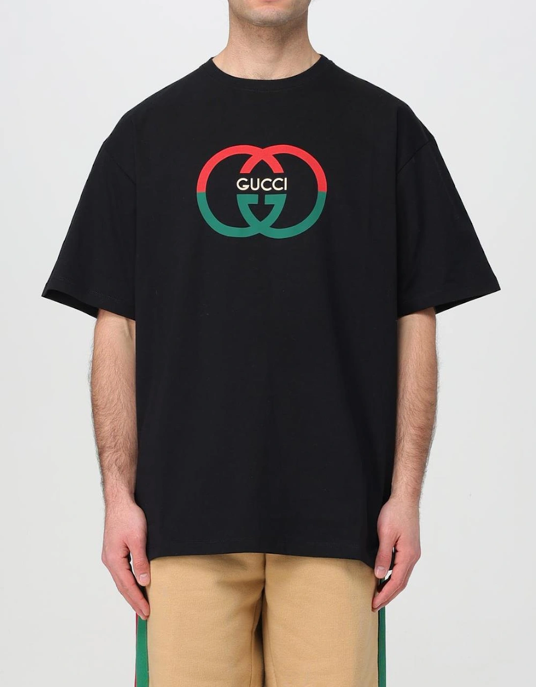 Gucci Interlocking 'G' Print Oversized T-Shirt in Black