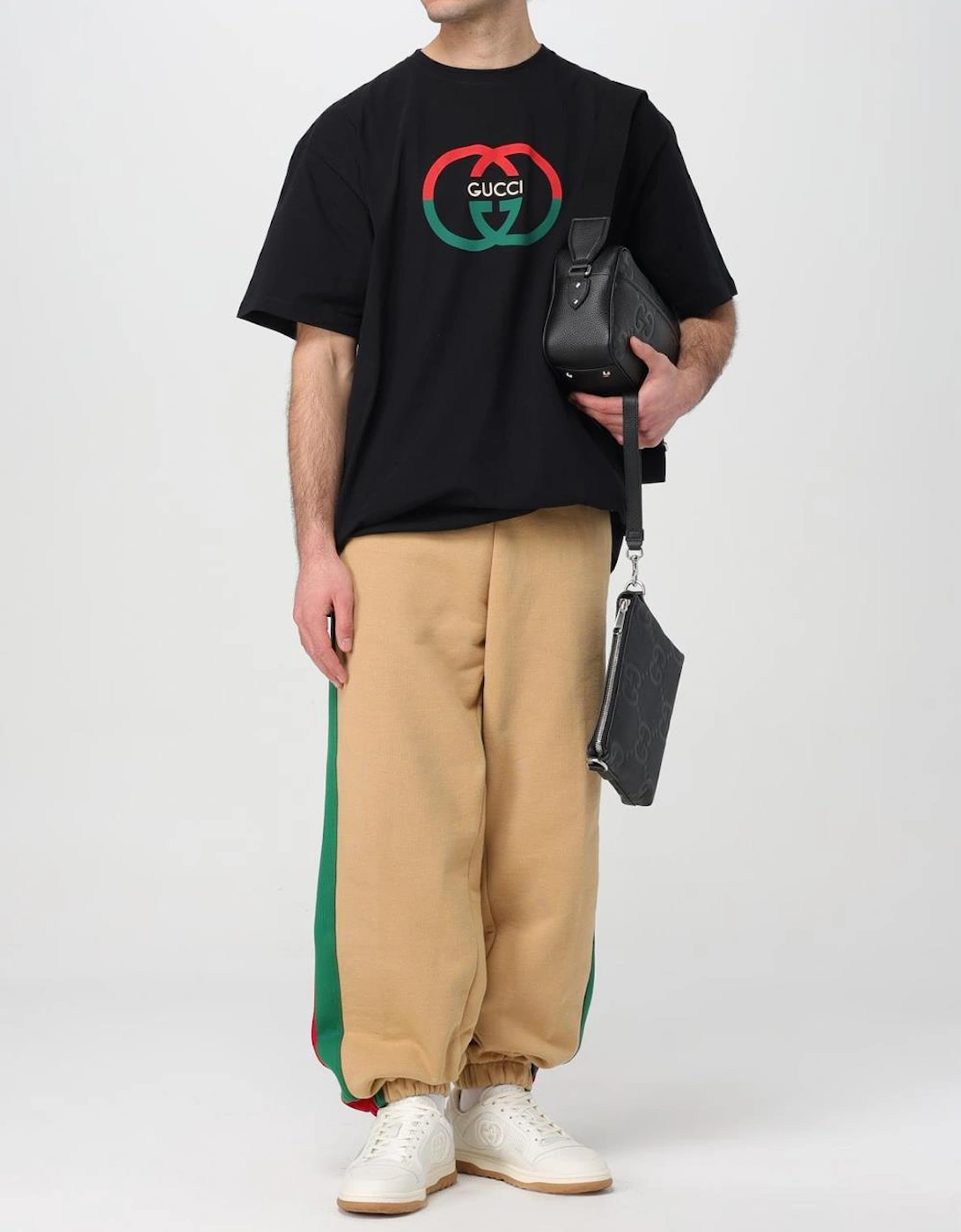 Gucci Interlocking 'G' Print Oversized T-Shirt in Black