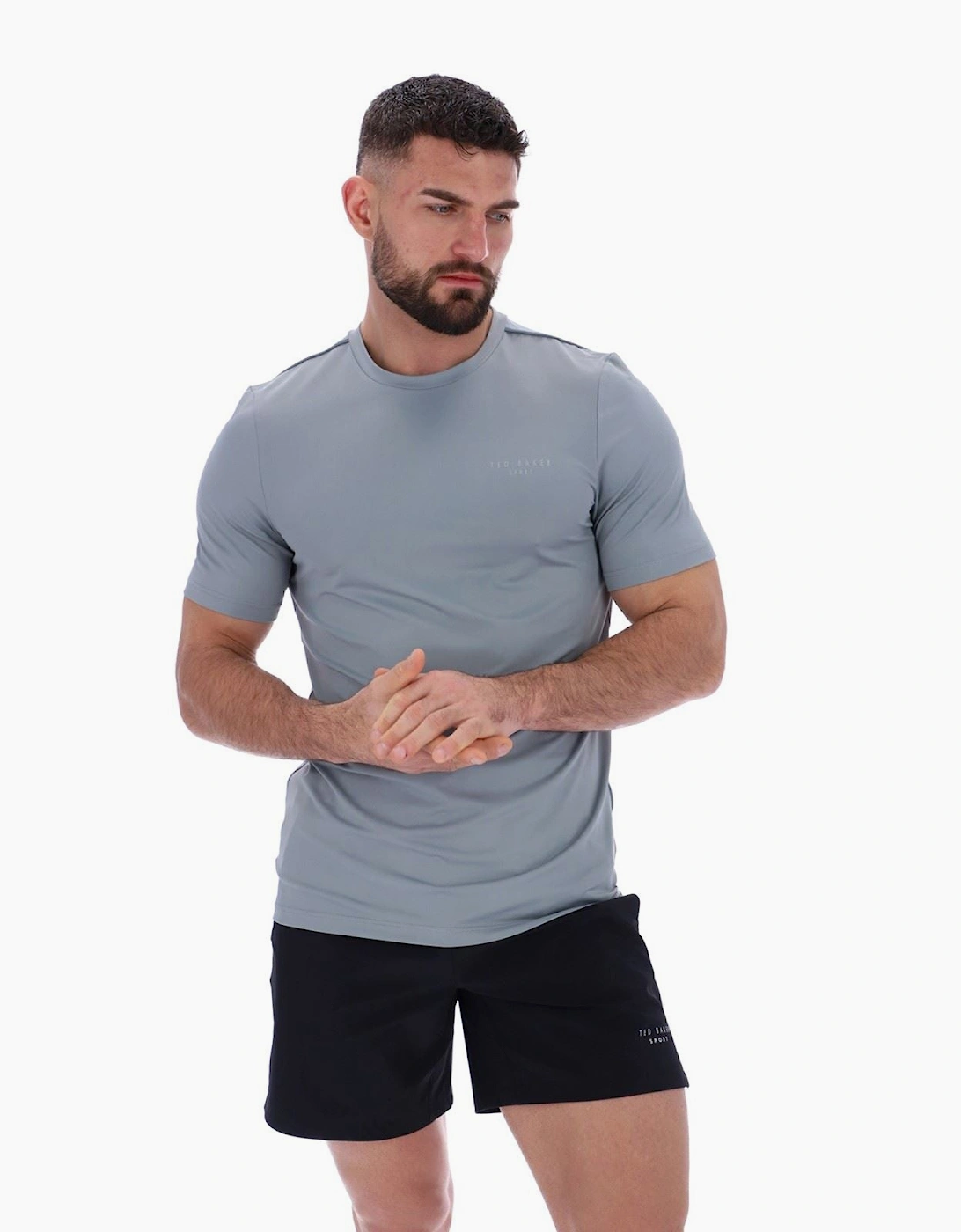 Ted Baker Men's Grey Sam Tbmts2635 Polyester Activewear T-Shirts  38 M