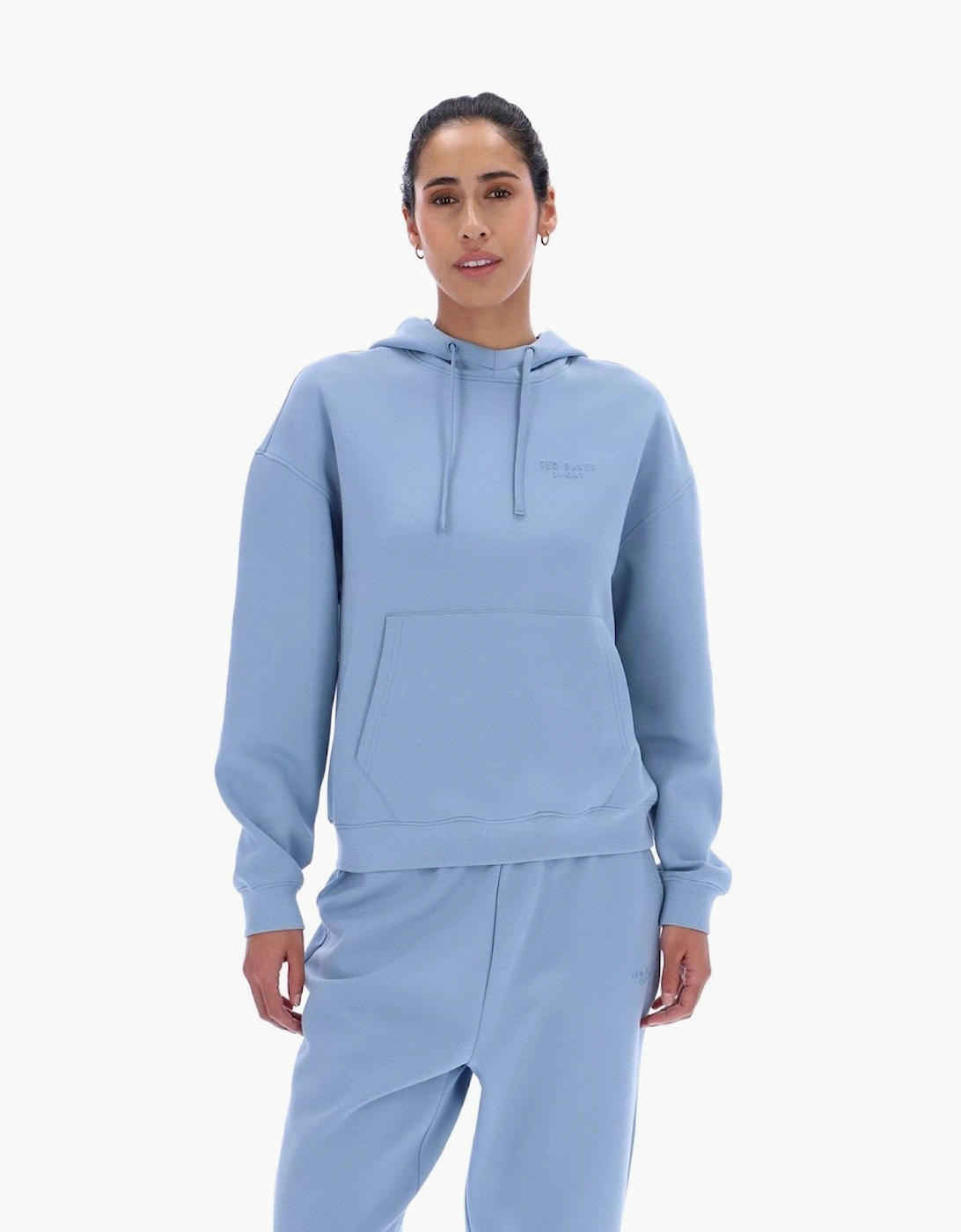 Ted Baker Women's Blue Heidi Tbwhss2632 Polyester Hooded Sweatshirt 14 L