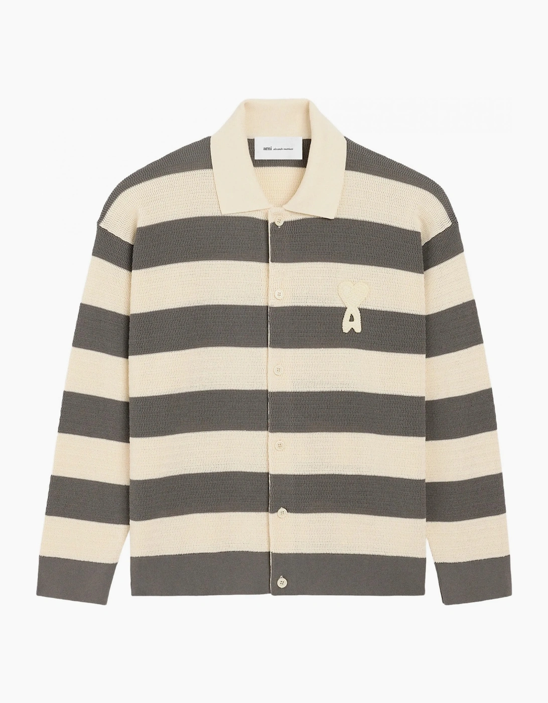 Ajoure Striped Cotton Knit Cream