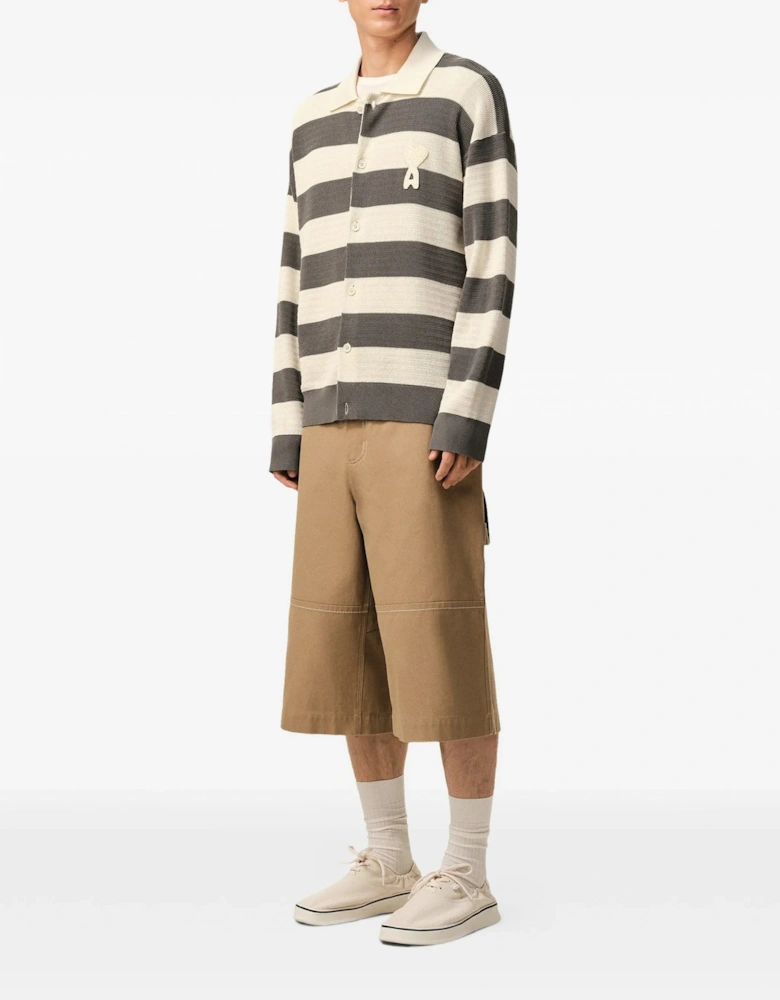 Ajoure Striped Cotton Knit Cream